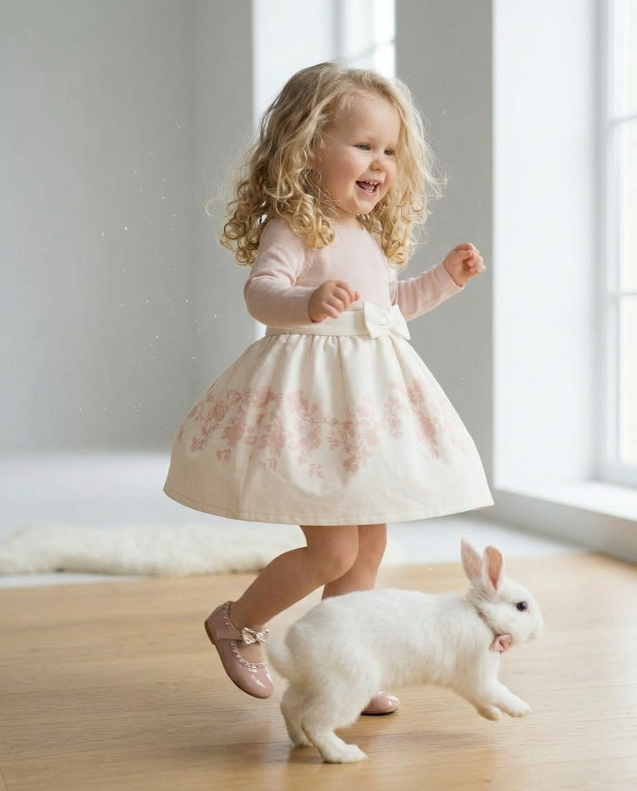 Blush Bloom Bow Dress